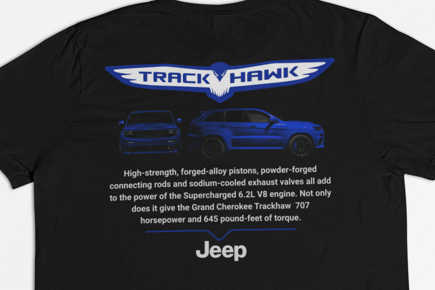 Trackhawk 707+ HP Supercharged SRT – Front & Back Graphic – Black