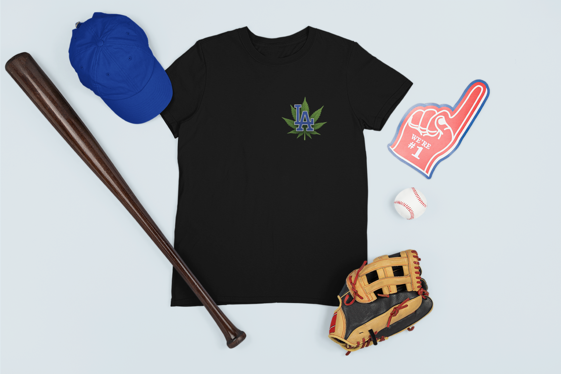 LA Cannabis Baseball Graphic Tee – Front & Back Print – Black